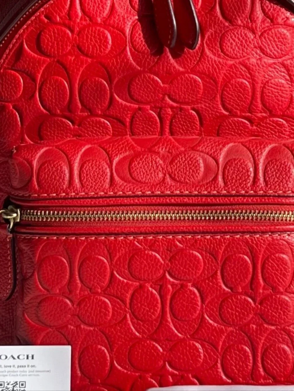 Coach Embossed Debossed Signature Leather Backpack NWT AUTHENTIC BAG